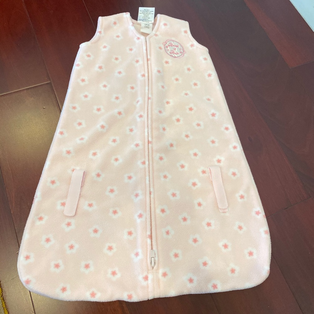 Swaddle & Halo sack in pink flower print newborn